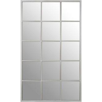 Premier Housewares Descartes Large Silver Frame Wall Mirror