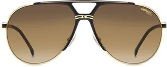 Carrera 1089/S 64mm Oversize Gradient Pilot Sunglasses in Matte Black Gold/bwsf Brk at Nordstrom