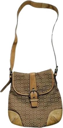 Coach Pre-owned Cross Body Bag - Dames - Vintage Schoudertas - Beige - ONE Size - Katoen - Vintage