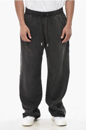 Off-white Brushed Cotton Joggers EYELET With Decorative Eyelets size Xxl