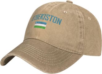 Generic Sport Cap Uzbekistan Flag Sport Hat Washed Sun Visor Hat Unisex Hip Hop Cap for Adult, Boys, Men