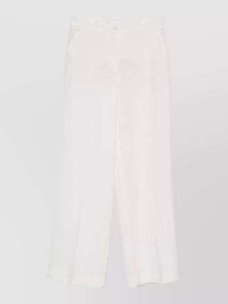 Parosh straight trousers belt loops side pockets