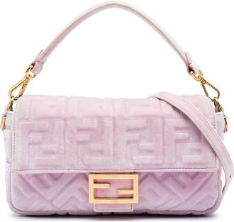 Fendi Pre-owned Fendi Zucca Embossed Velvet Baguette Satchel Ladies W1UM192Z5D9W9M20