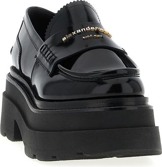 Alexander Wang Womens Black Cowhide Platform Loafers