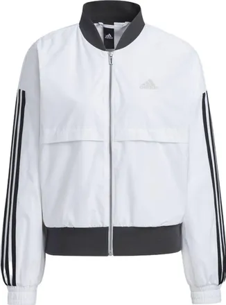 adidas (WMNS) adidas Stripe Colorblock Logo Printing Zipper Casual Long Sleeves Jacket White H09760
