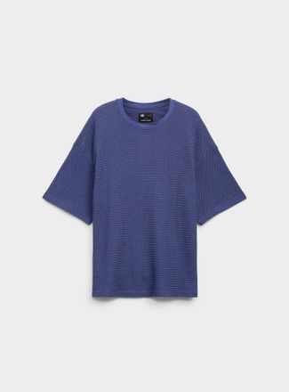 Le 31 Mens Herringbone textured knit T-shirt