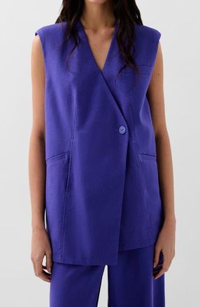Scalpers Linen Plain Vest in Purple at Nordstrom, Size Medium Eu