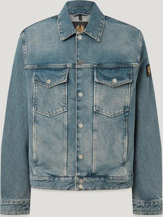 Belstaff Piston Trucker Jacket Mens Washed Denim Antique Size 2XL