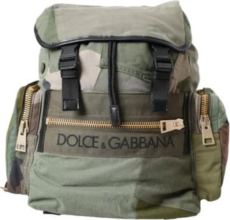 Dolce & Gabbana Pre-owned Fabric backpacks - Dames - Vintage Rugzakken - Groen - ONE Size - Katoen - Vintage