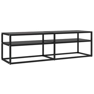 vidaXL Vidaxl - Mueble Para Tv Vidrio Templado Negro 140x40x40,5 Cm