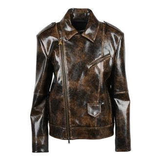 Patrizia Pepe Jassen, Dames, Bruin, L, Chiodo Jacket