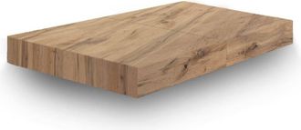 Konte Design Mesa de centro de madera, acabado roble rústico, base negra, 120x80