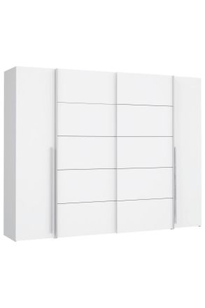 MID.YOU Mid.you Kleiderschrank, Wei&szlig;, Metall, Kunststoff, 10 F&auml;cher, 270x210x61 cm, Schlafzimmer, Kleiderschr&auml;nke, Dreht&uuml;renschr&auml;nke