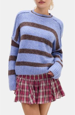 BDG Oslo Stripe Crewneck Sweater in Blue Stripe at Nordstrom Rack, Size Medium