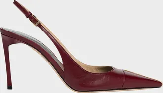 Tom Ford 85mm Shiny Kid Leather Slingback Pumps