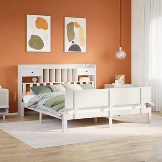 Berkfield Home Bed Frame w/Drawers Frame Sonoma Oak 120x190 cm Small Double in White | Size: Super King