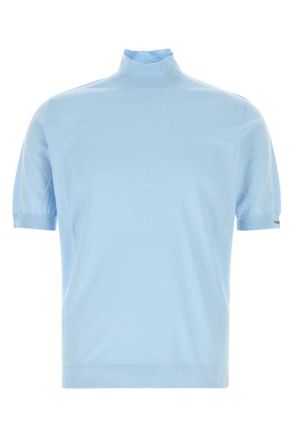 Prada Light Blue Regular Sweaters