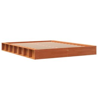 Berkfield Home Beautiful Bed Frame Frame Wax Brown 150x200 cm King Size Solid Wo