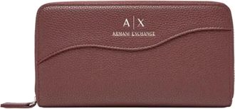 A|X Armani Exchange Signature Portefeuille - Dames - Portefeuilles - Rood - ONE Size - Leer - Accessoires