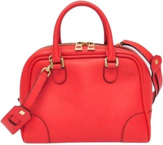 Loewe Pre-owned Handbags, female, Red, Size: ONE SIZE Pre-owned Amazona 75 Small
