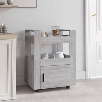 vidaXL Vidaxl - Carrito De Cocina Madera Contrachapada Gris Sonoma 60x45x80 Cm