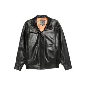 Calvin Klein Leather Outerwears Nero-Donna