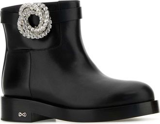 Mach & Mach Womens Mach&mach Galaxy Ankle Boot Black Leather