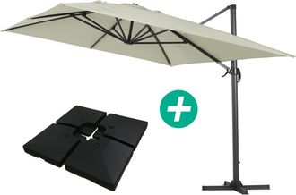 Habitat et Jardin Parasol Lateral De Jard&iacute;n En Aluminio - Sun 4- Rectangular- 3 X 4 M -crudo- Lastre Incluido