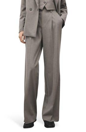 Mango Pleated Straight Leg Pants in Grey at Nordstrom Rack, Size 2