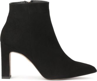 Kazar Zwarte puntige laarzen van zacht su&egrave;de - Dames - Laarzen met Hak - Zwart - 35 EU - Su&egrave;de - Schoenen