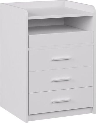Vicco Comodino Edis, Bianco, 45 x 64 cm con 3 cassetti, Vicco