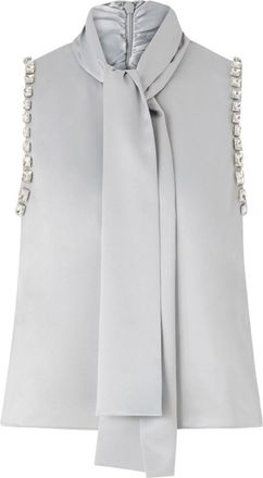 Pinko Enriqueta High-Neck Top With Tie-Detail Scarf