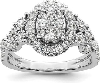 Diamond2Deal 14k White Gold Lab Grown Diamond Engagement Ring 1Ct Clarity- VS Color- G-H