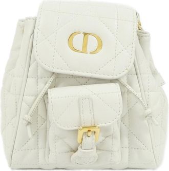 Dior White Leather Backpack (Pre-Owned)