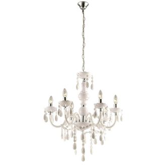 Netlighting Cuimbra I White Chandelier Chrome Candle 6x E14