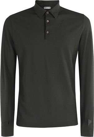 Zanone Soft Ice Cotton Dark Green Slim Fit Polo Shirt