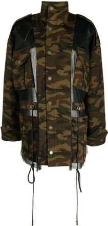 Monse deconstructed camouflage jacket - women - Nylon/Cotton - S - Black