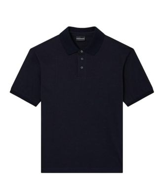 Emporio Armani Micro Eagle Jacquard Jersey Polo Shirt