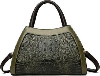 Generic Crocodile Satchel Handbags for Women Fashion Purses Top Handle Crossbody Bag Medium Ladies Tote Shoulder Bags (Green)