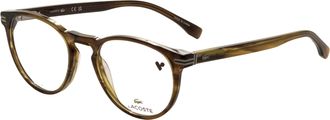 Lacoste Mens 50mm Striped Khaki Opticals