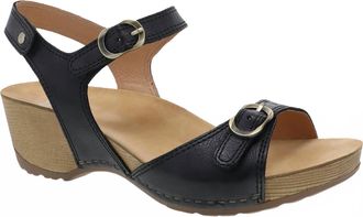 Dansko Womens Tricia Sandal In Black Milled Burnished