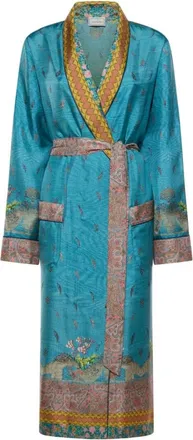 Pierre-Louis Mascia Overhemden, Dames, Blauw, ONE Size, Aloe Lange Kimono