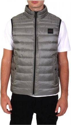 HUGO BOSS Jassen, Heren, Grijs, M, Slim Fit Gilet Vest