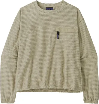Patagonia Womens Textured Fleece Crewneck Shirt Green XS