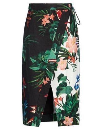 Farm Rio MIDNIGHT MACAW FIESTA MIX MIDI SKIRT