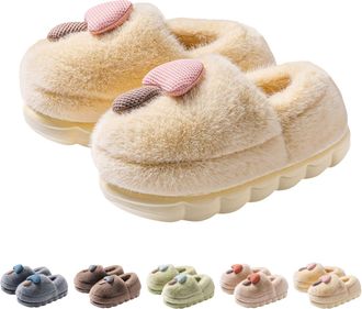 Generic Womens Thick Sole Slippers Mushroom Slippers For Women Super Soft Fuzzy Cushion Slipper Lovely Bootie Slipper Anti Skid Outdoor Sliders Winter Warm Sl