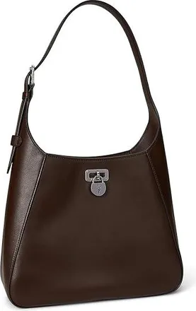 Lauren Ralph Lauren Leather Large Tanner Shoulder Bag Shoulder Womens Handbags Dark Hickory