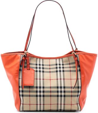 Burberry Pre-owned Burberry Small Haymarket Check Canvas and Leather Canterbury Tote Ladies ITTIVGRO58CAL