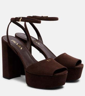 Prada 115 suede platform sandals