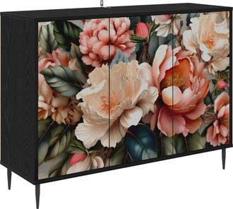 vidaXL Aparador Borne Roble Negro 102 X 33 X 76 Cm Vidaxl